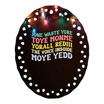 Jone Waste Yore Toye TOYE MONME YORALL REDIII Funny Ceramic Oval Ornament