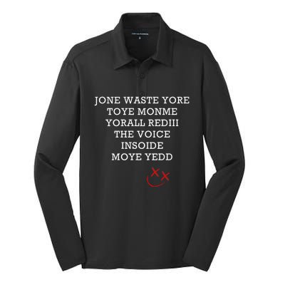 Jone Waste Yore Toye Monme Funny Miss You Jone Waste Yore Silk Touch Performance Long Sleeve Polo