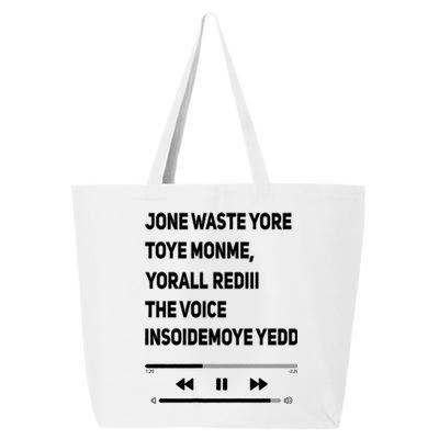 Jone Waste Yore Toye Monme Funny Pop Miss You Punk Lyrics 25L Jumbo Tote