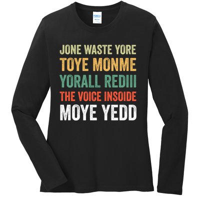 Jone Waste Yore Toye Monme Funny Pop Miss You Punk Lyrics Ladies Long Sleeve Shirt