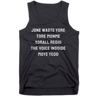 Jone Waste Yore Funny I Miss You Jone Waste Yore Toye Monme Tank Top