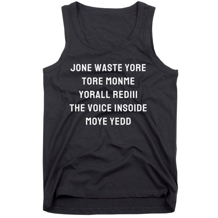 Jone Waste Yore Funny I Miss You Jone Waste Yore Toye Monme Tank Top