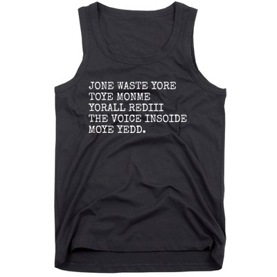 Jone Waste Yore Toye Monme Funny Pop Miss You Punk Lyrics Tank Top