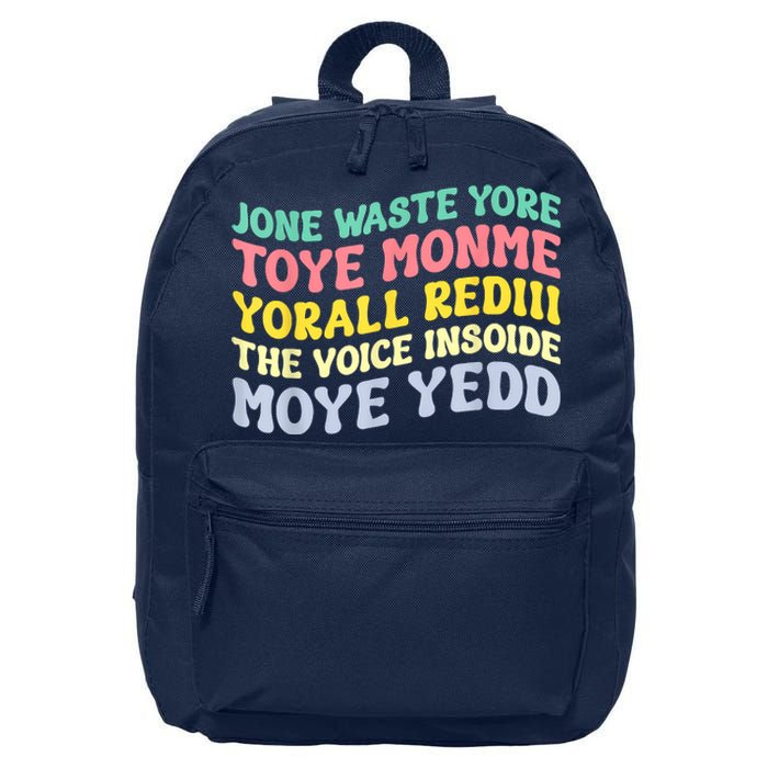 Jone Waste Yore Toye Toye Monme Yorall Rediii Funny 16 in Basic Backpack