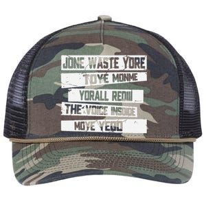 Jone Waste Your Time Monme Yorall Rediii Funny Retro Rope Trucker Hat Cap