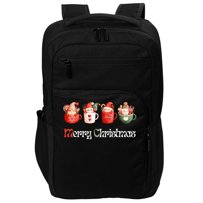 Joyful XMass Cute Adorable Warm Santa Cups Design Tees Impact Tech Backpack