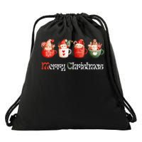 Joyful XMass Cute Adorable Warm Santa Cups Design Tees Drawstring Bag