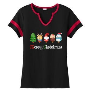 Joyful XMass Cute Funny Ice Creams Design Holiday Design Ladies Halftime Notch Neck Tee