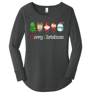 Joyful XMass Cute Funny Ice Creams Design Holiday Design Women's Perfect Tri Tunic Long Sleeve Shirt