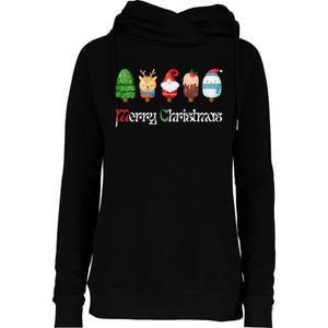 Joyful XMass Cute Funny Ice Creams Design Holiday Design Womens Funnel Neck Pullover Hood