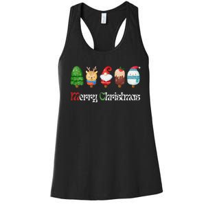 Joyful XMass Cute Funny Ice Creams Design Holiday Design Women's Racerback Tank