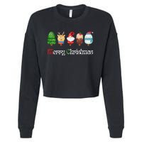 Joyful XMass Cute Funny Ice Creams Design Holiday Design Cropped Pullover Crew