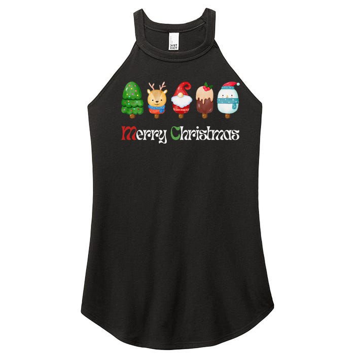 Joyful XMass Cute Funny Ice Creams Design Holiday Design Women's Perfect Tri Rocker Tank