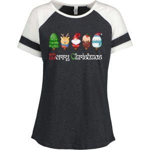 Joyful XMass Cute Funny Ice Creams Design Holiday Design Enza Ladies Jersey Colorblock Tee