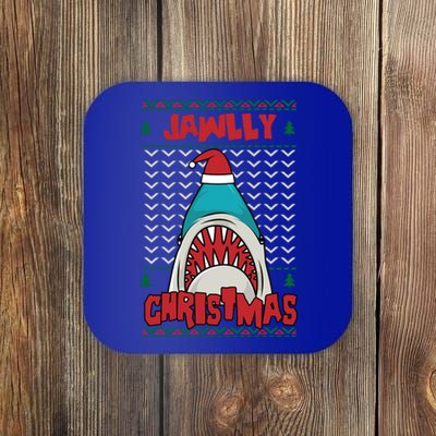 Jawlly XMas Funny Shark Jaw Santa Ugly Christmas Jolly Pun Meaningful Gift Coaster