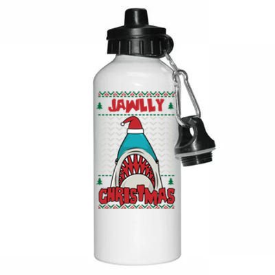 Jawlly XMas Funny Shark Jaw Santa Ugly Christmas Jolly Pun Meaningful Gift Aluminum Water Bottle