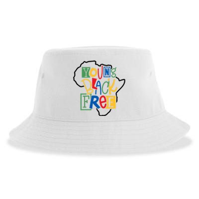 Juneteenth Young Black Free Black History Black Woman Afro Girl Sustainable Bucket Hat