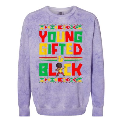 Juneteenth Young Black Boy African American History Boy Colorblast Crewneck Sweatshirt