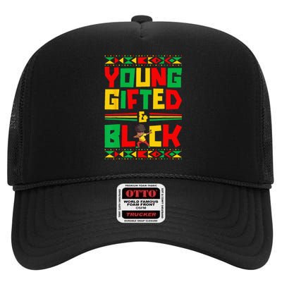 Juneteenth Young Black Boy African American History High Crown Mesh Back Trucker Hat