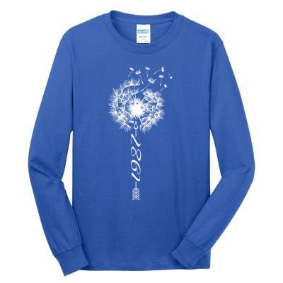 Just Year Birthday 1987 Gift Cute Dandelion Flower Breathe Gift Tall Long Sleeve T-Shirt