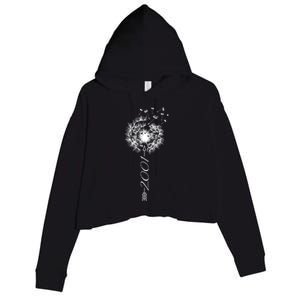 Just Year Birthday 2001 Gift Cute Dandelion Flower Breathe Meaningful Gift Crop Fleece Hoodie