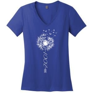 Just Year Birthday 2001 Gift Cute Dandelion Flower Breathe Meaningful Gift Women's V-Neck T-Shirt