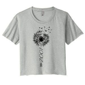 Just Year Birthday 2001 Gift Cute Dandelion Flower Breathe Meaningful Gift Women's Crop Top Tee