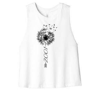 Just Year Birthday 2001 Gift Cute Dandelion Flower Breathe Meaningful Gift Women's Racerback Cropped Tank