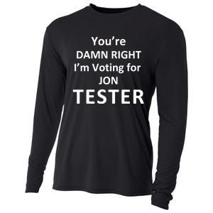 Jontester YouRe Damn Right IM Voting For Jon Tester Cooling Performance Long Sleeve Crew