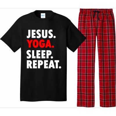 Jesus Yoga Sleep Repeat Christian Hobby Cool Gift Pajama Set