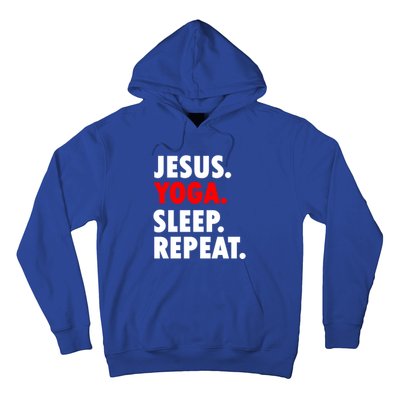 Jesus Yoga Sleep Repeat Christian Hobby Cool Gift Hoodie