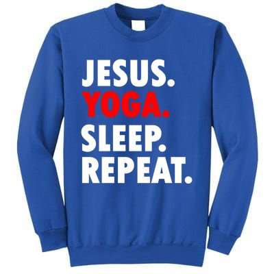 Jesus Yoga Sleep Repeat Christian Hobby Cool Gift Sweatshirt