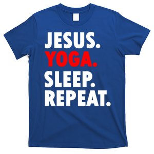 Jesus Yoga Sleep Repeat Christian Hobby Cool Gift T-Shirt