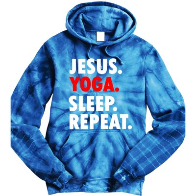 Jesus Yoga Sleep Repeat Christian Hobby Cool Gift Tie Dye Hoodie