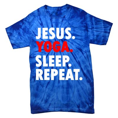 Jesus Yoga Sleep Repeat Christian Hobby Cool Gift Tie-Dye T-Shirt