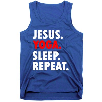 Jesus Yoga Sleep Repeat Christian Hobby Cool Gift Tank Top