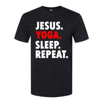 Jesus Yoga Sleep Repeat Christian Hobby Cool Gift Softstyle CVC T-Shirt