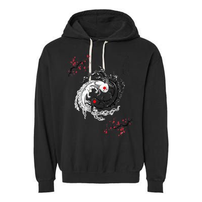 Japanese Yin Yang Axolotls Art Graphic Anime Axolotl Lover Garment-Dyed Fleece Hoodie