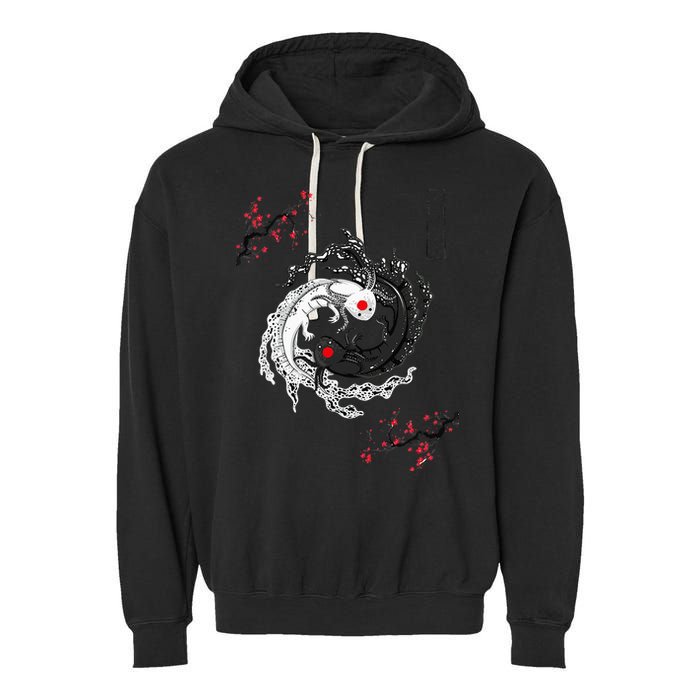 Japanese Yin Yang Axolotls Art Graphic Anime Axolotl Lover Garment-Dyed Fleece Hoodie