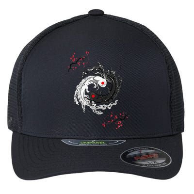 Japanese Yin Yang Axolotls Art Graphic Anime Axolotl Lover Flexfit Unipanel Trucker Cap