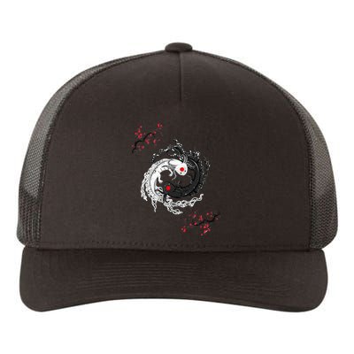 Japanese Yin Yang Axolotls Art Graphic Anime Axolotl Lover Yupoong Adult 5-Panel Trucker Hat