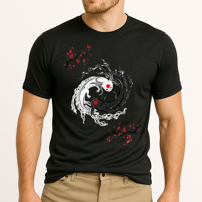 Japanese Yin Yang Axolotls Art Graphic Anime Axolotl Lover Performance Shirt