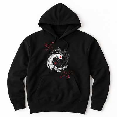 Japanese Yin Yang Axolotls Art Graphic Anime Axolotl Lover Hoodie