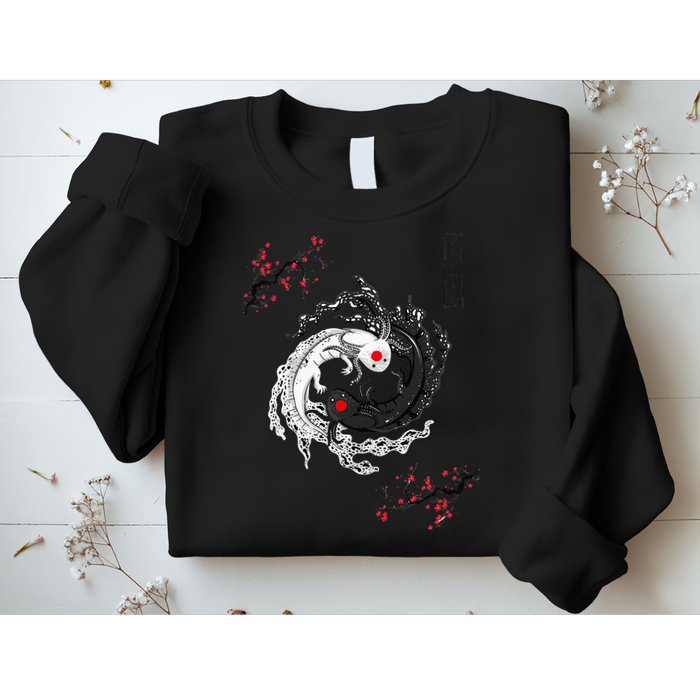 Japanese Yin Yang Axolotls Art Graphic Anime Axolotl Lover Sweatshirt