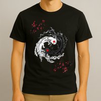 Japanese Yin Yang Axolotls Art Graphic Anime Axolotl Lover T-Shirt