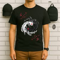 Japanese Yin Yang Axolotls Art Graphic Anime Axolotl Lover T-Shirt