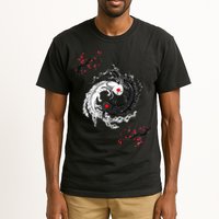 Japanese Yin Yang Axolotls Art Graphic Anime Axolotl Lover Tall T-Shirt