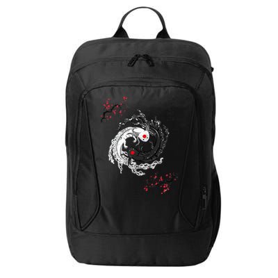Japanese Yin Yang Axolotls Art Graphic Anime Axolotl Lover City Backpack