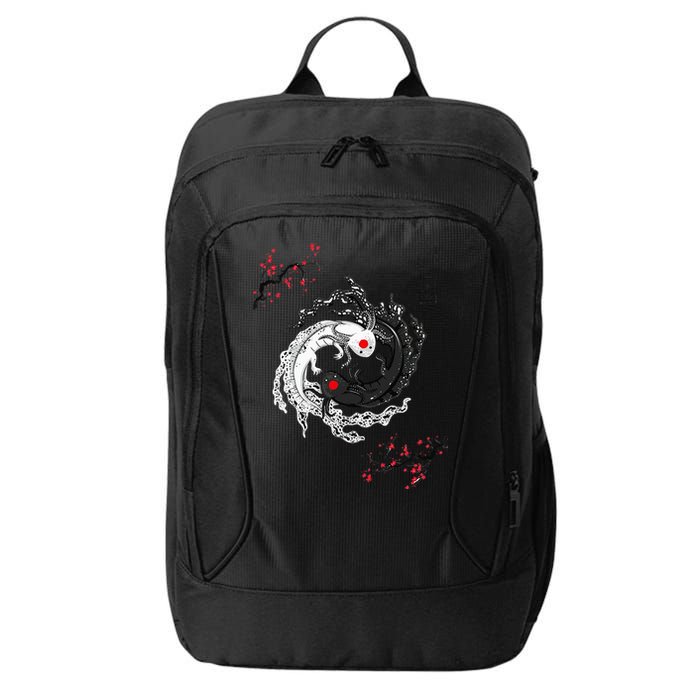 Japanese Yin Yang Axolotls Art Graphic Anime Axolotl Lover City Backpack