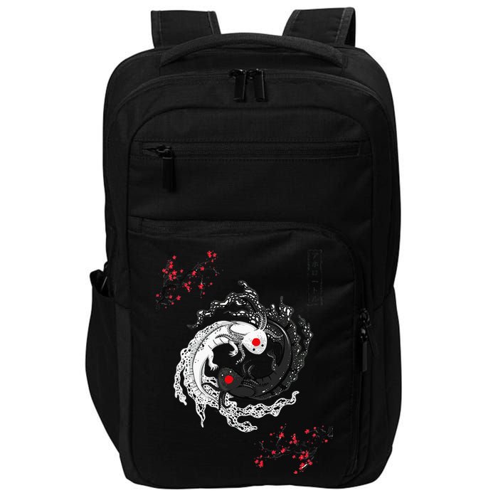 Japanese Yin Yang Axolotls Art Graphic Anime Axolotl Lover Impact Tech Backpack
